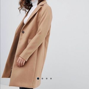 Beige Longline Tailored Coat